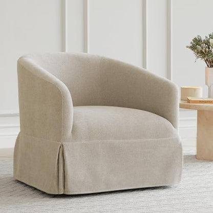 Swivel Accent Chair Modern Barrel Armchair for Bedroom Nursery Reading Waiting Living Room,Set of 1,Sand