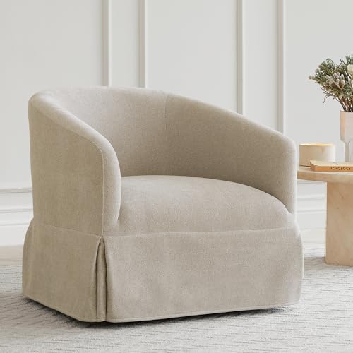Swivel Accent Chair Modern Barrel Armchair for Bedroom Nursery Reading Waiting Living Room,Set of 1,Sand