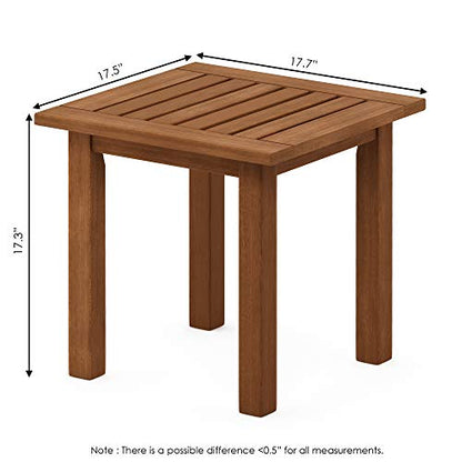 FG18506 Tioman Hardwood Patio Furniture Outdoor End Table, Natural
