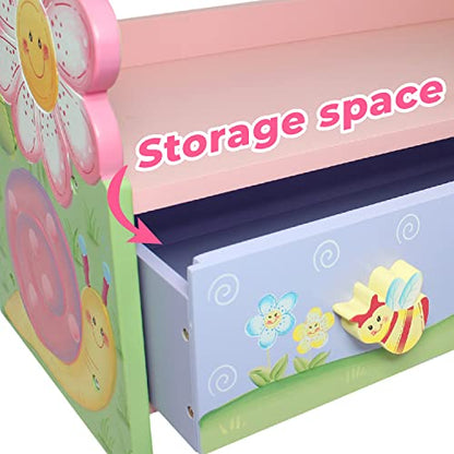Fantasy Fields Magic Garden Kids 3-Tier Bookshelf & Drawer, Multi