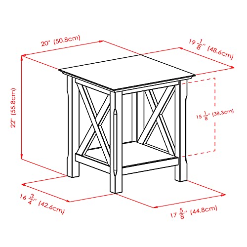 Xola 20W x 19.13-Inch D End Table, Cappuccino (40420)