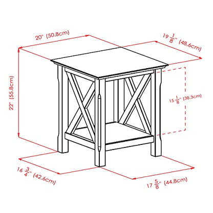Xola 20W x 19.13-Inch D End Table, Cappuccino (40420)