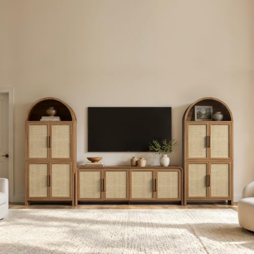 65'' Rattan TV Stand with Storage for 75" TV, view 6