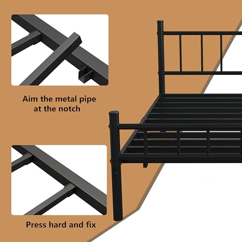 Metal Bed Frame, 14Inch Full Size Bed Frame with Storage Space, view 5