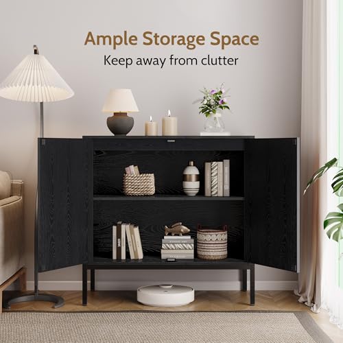 63“ W Black Rattan Cabinet, view 5