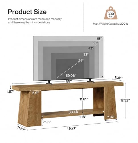 Tribesigns 59" Farmhouse TV Stand for 55/60/65/70/75 Inch TVs, view 3