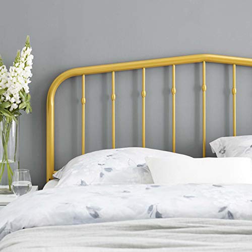 Lennon Modern Farmhouse Metal Full Headboard in Gold