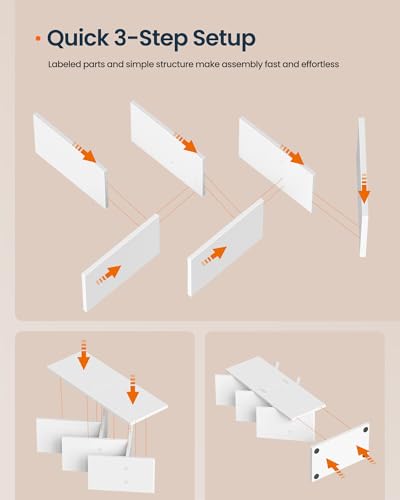5 Tier Tree Bookshelf, Bookcase, Small Corner Shelf, Space Saving Book Tree for Home Office, Bedroom, Living Room, White