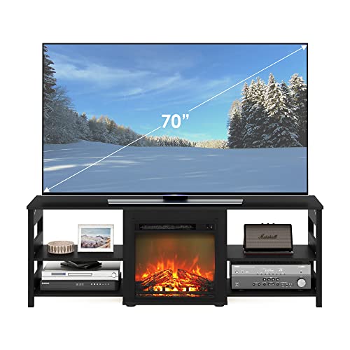 Classic Fireplace 3-Tier TV Stand for TV up to 70 Inch, Americano, view 5