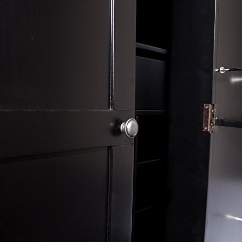 Cape Town Bar Cabinet w/Wine Storage, Faux Marble Countertop with Black Finish