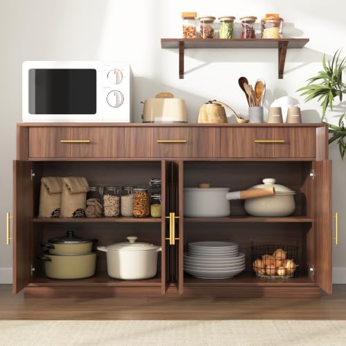 Sideboard Buffet Cabinet with 3 Drawers, view 7