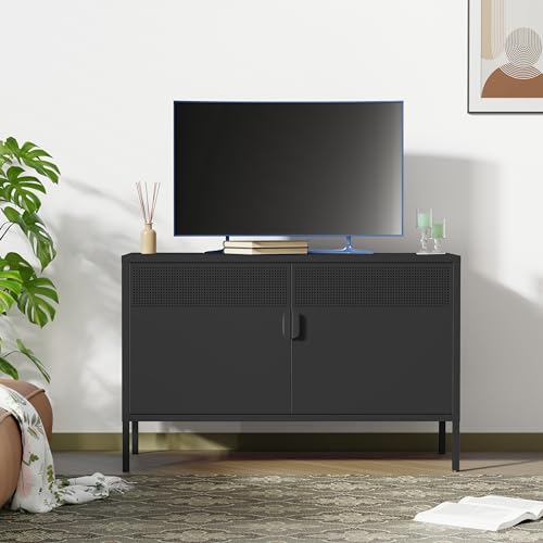Black Wide Metal Locker Storage Cabinet, view 5