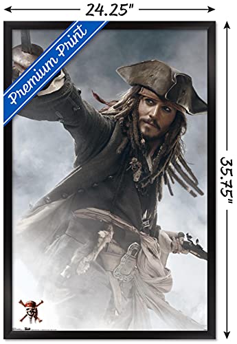 Disney Pirates of the Caribbean: At World's End - Jack Sparrow Wall Poster, 22.375" x 34", Black Framed Version