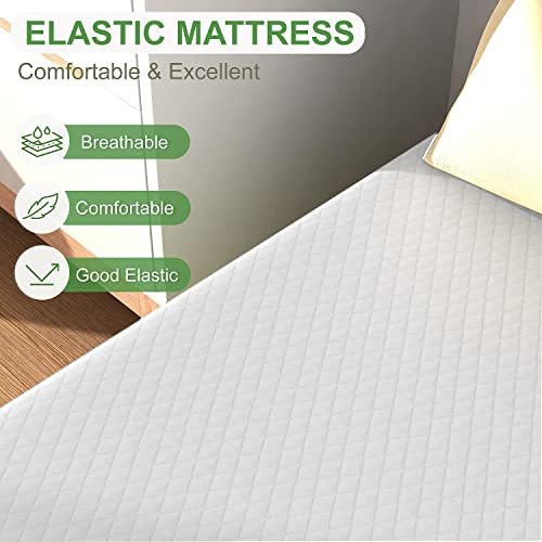 | 5 Inch Twin Mattress | Medium Firm | Gel Memory Foam Mattress | White | Bed in a Box, CertiPUR-US Certified | Pressure Relief, Cooling Ventilated Foam | Washable Removable Cover