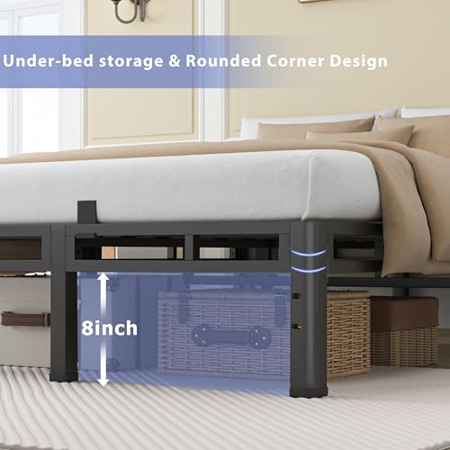 Metal Platform Bed Frame with Dual-Layer Base, view 7