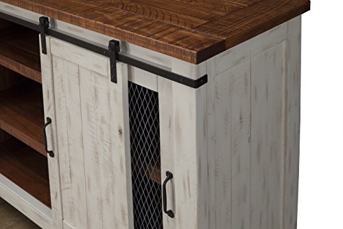 Martin Svensson Home Rustic 65" Wood Entertainment Center, White and Honey, view 6
