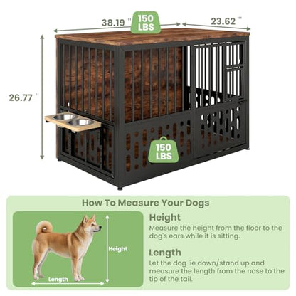 39 Inch Dog Crates for Medium Large Dogs, view 3