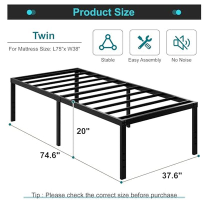 Heavy Duty Metal Twin Bed Frame, view 3