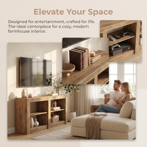 Tall TV Stand for TVs Up to 65 Inches, 59" Farmhouse TV Console, view 7