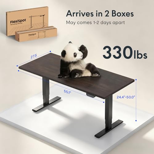 FLEXISPOT E6 MAX Bamboo 55x28 Inch Dual Motor 3-Stage Heavy Duty Standing Desk, view 3