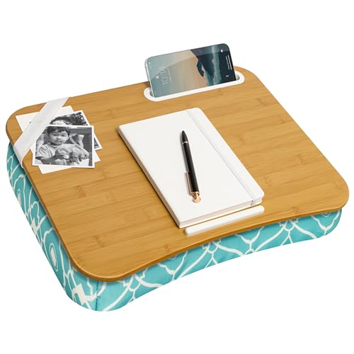 Designer Lap Desk – Aqua Trellis, Fits 15.6” Laptops, view 2