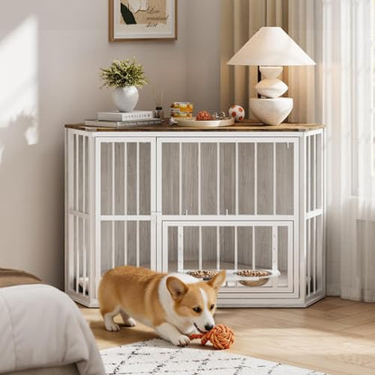 Corner Dog Cage Cabinet, Iron Frame, Pet Kennel Cabinet, view 8