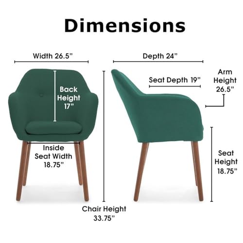 Roux Fabric Accent Chair, Turquoise (CHRROUTRQL02)