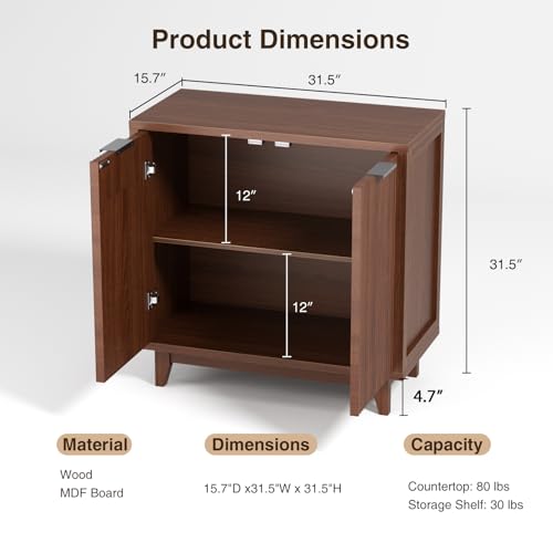 Buffet Cabinet with Storage Fluted Sideboard Accent Modern Credenza with 2, view 3