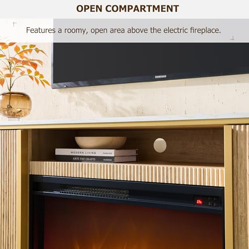 Luxury 70" Fluted Fireplace TV Stand, view 6