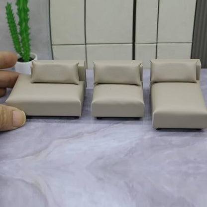 Sofa Modern Miniature Furniture Model Sectional Dollhouse Couch Lifelike Design Realistic Decor Suitable for Miniature Scene Projects Model Building, Wht 1-20 Single