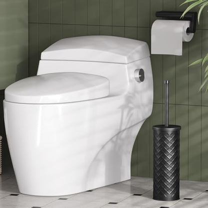 Toilet Bowl Brush and Holder Set 2 Pack with 4 Extra Brush Heads (Black), view 3