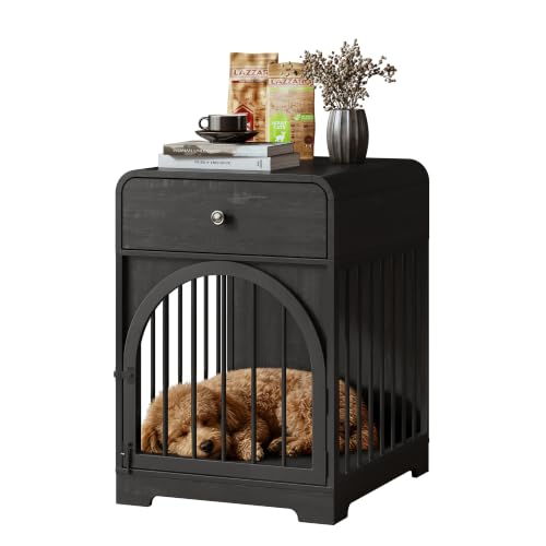 Dog Crate Furniture, Wooden Dog Crate House with Drawer, view 2