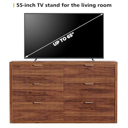 55.12" Modern Chest of Drawer, 6 Deep Drawers, Clothes Organizer, view 3