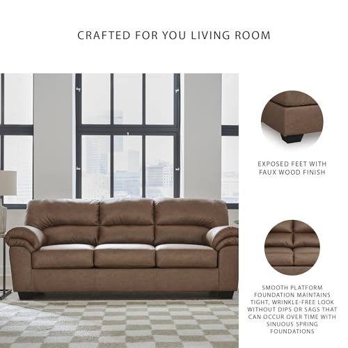 Signature Design by Ashley Walker Point Contemporary Sofa with Removable Cushion, Light Brown
