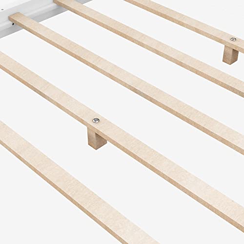 Wooden Canopy Platform Bed Frame Queen Size Floor Bed/Mattress Foundation, view 8