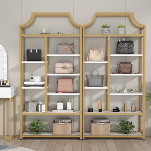 8-Tier Open Shelf Bookcase, 70.87"H x 31.5"L Lux Etagere Bookshelf, view 5