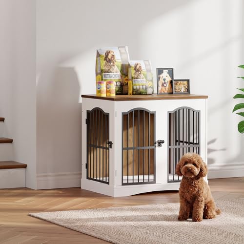 26.8" Wooden Dog Crate Furniture, Heavy Duty Dog Crate Indoor with 3 Doors, view 7