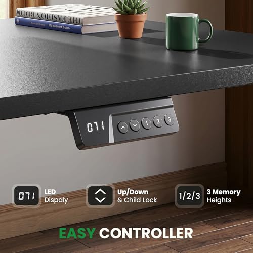 63x55 Inch L-Shaped Standing Desk with Charging Station Corner Desk, view 6