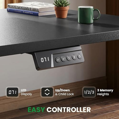 63x55 Inch L-Shaped Standing Desk with Charging Station Corner Desk, view 6