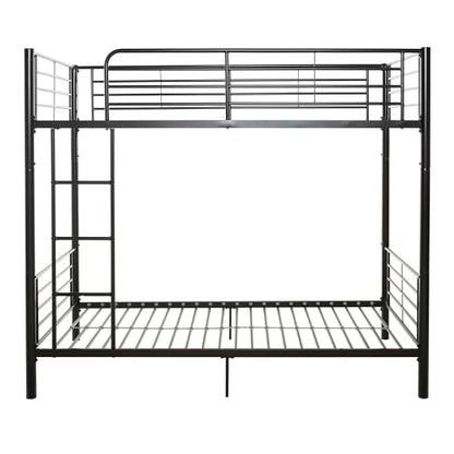 Elodie Urban Industrial Twin Over Twin Metal Bunk Bed, Twin Over Twin, Black