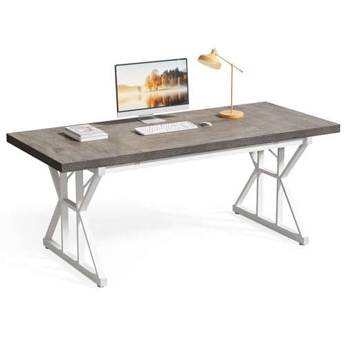 70.8-Inch Large Executive Desk, Modern Computer Office Desk, view 2