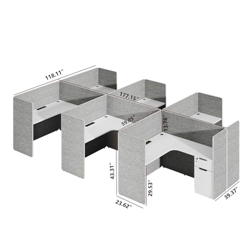 6 Person Office Cubicles Workstations, view 3