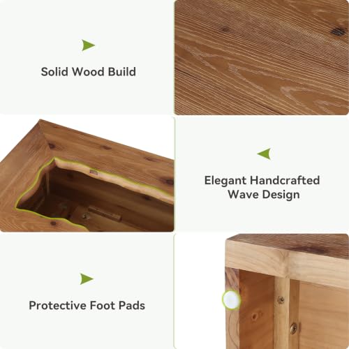 63'' Rustic Solid Wood TV Stand, Hand‑Carved Media Console, view 6