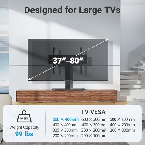 Universal Swivel TV Stand for 37-80 inch TVs, Holds up to 99lbs, view 6