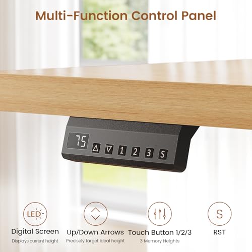 55" Electric Standing Desk with 6 Drawers, Adjustable Stand up Desk with Storage, view 6