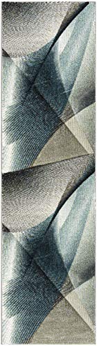 SAFAVIEH Hollywood Collection Runner Rug - 2'3" x 6', Grey & Teal, Mid-Century Modern Design, Non-Shedding & Easy Care, Ideal for High Traffic Areas in Living Room, Bedroom (HLW715D)