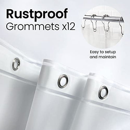 Shower Curtain PEVA 8G, 72x72 Inch Waterproof Clear, view 5