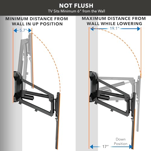 MOUNT-IT! Motorized Fireplace TV Wall Mount, view 7