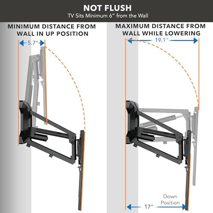 MOUNT-IT! Motorized Fireplace TV Wall Mount, view 7