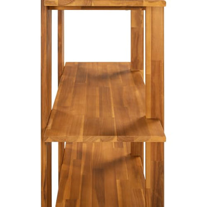 4 Shelf Narrow Teak Bookcase H-70 L-33 Acacia Wood Open Bookshelf, view 8